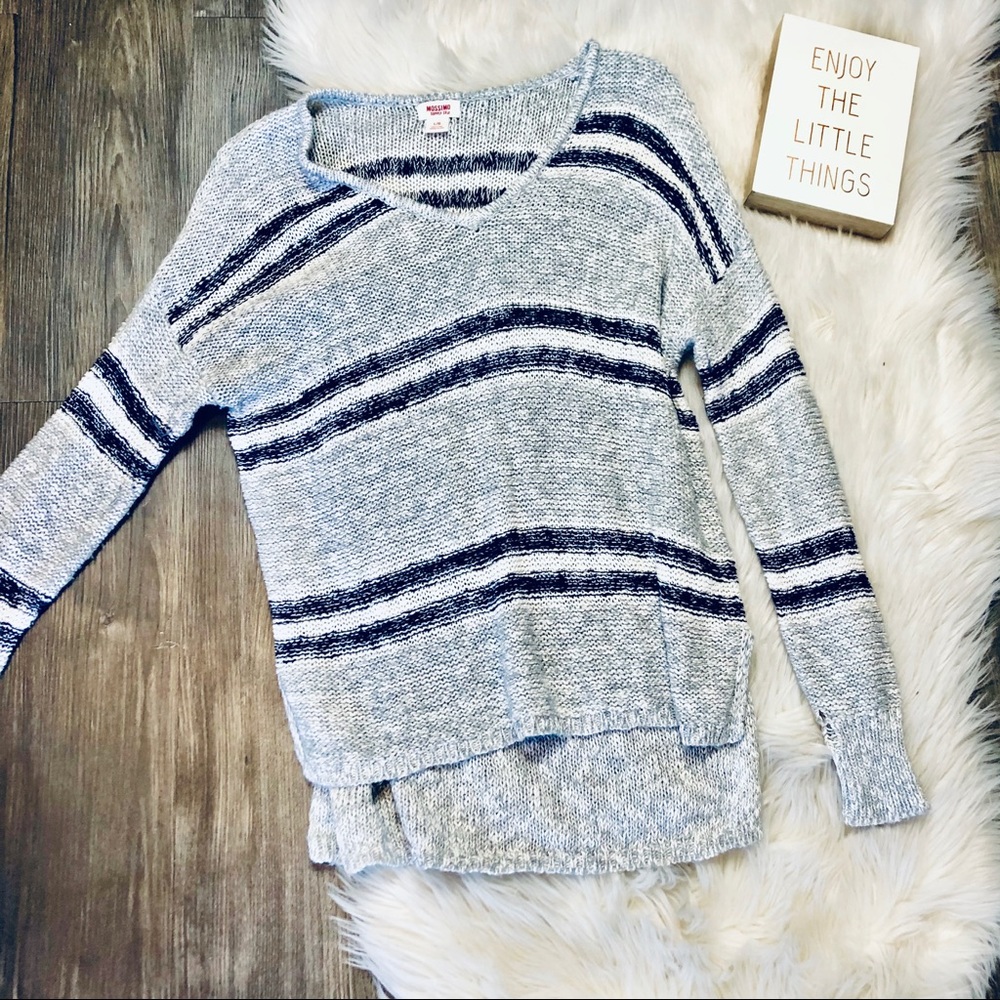 Mossimo supply co. Navy and gray striped sweater